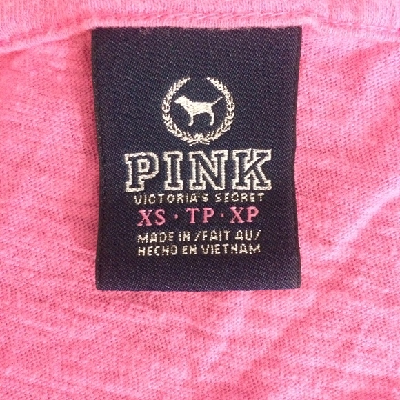 PINK Victorias Secret Top XS Pink Jeweled Scoop Neck Short Sleeve 100% Cotton - Picture 7 of 8